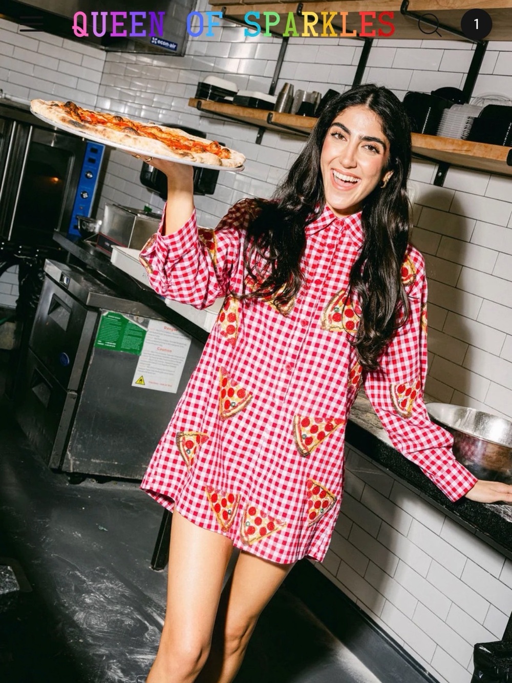NWT Queen of Sparkles oversized Pizza Romper 🍕